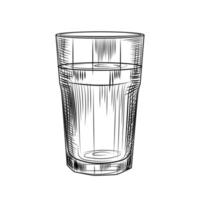 handgezeichnetes Longdrinkglas. Collin-Glas isoliert auf weißem Hintergrund. vektor