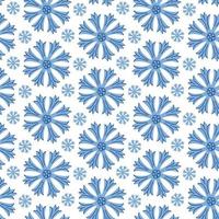 seamless mönster med stora blå blåklint på en vit bakgrund. vilda, blommor. sommar vektor illustration. tryck för tyg, textil, omslagspapper.