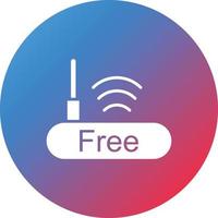 gratis wifi glyf cirkel gradient bakgrundsikon vektor