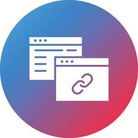 Hintergrundsymbol für Backlink-Glyphe mit Farbverlauf vektor