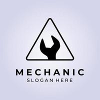 Mechaniker-Service-Abzeichen-Logo-Vektor-Design-Illustration vektor