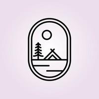 Abenteuer-Abzeichen-Logo-Linie Kunst-Camp-Vektor-Illustration einfaches Design vektor