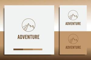 Adventure-Logo-Designvorlage mit einem einfachen Bergsymbol vektor