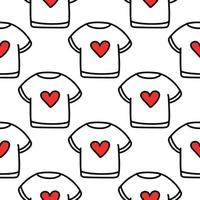 mönster av en t-shirt med en heart.pattern för alla hjärtans dag vektor