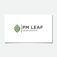 pm-Blatt-Logo-Design-Vektor vektor