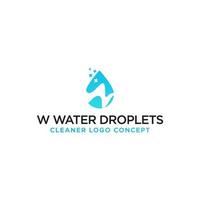 w Wassertropfen-Logo-Design. vektor