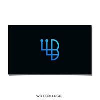 bw eller wb technology logotypdesign vektor