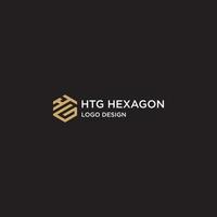 htg hexagon logotyp design vektor