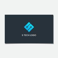 s teknologi logotyp design vektor