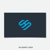 sh-Herz-Logo-Design-Vektor vektor