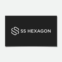 ss rotation logotyp med hexagon koncept vektor