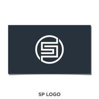 sp initial i cirkel-logotypdesign vektor