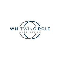 vänligen ta bort "wm twin circle" och ersätt den med ditt företagsnamn. du kan inkludera en slogan genom att ersätta "logodesign" med din egen. vektor