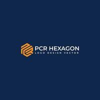 pcr hexagon logotyp design vektor