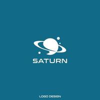 saturn planet logotyp design vektor