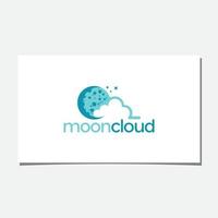 månen och molnen logotyp design vektor
