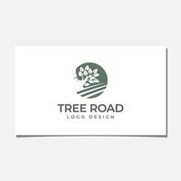 Logo-Design abstrakter Baum und Straße vektor