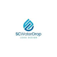 sc Wassertropfen-Logo-Design-Vektor vektor