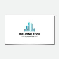 Gebäude-Tech-Logo-Design-Vektor vektor