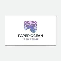 ocean papper eller ocean dokument logotyp design vektor