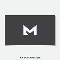 lm eller ml initial logotypdesign vektor