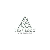 blad, triangel och eller "en" initial logotypdesign vektor