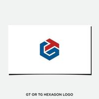 gt eller tg hexagon logotyp vektor