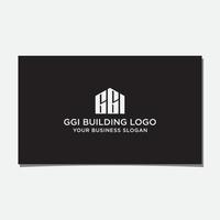 ggi-Gebäude-Logo-Design-Vektor vektor