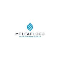 mf-Blatt-Logo-Design-Vektor vektor
