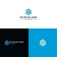 ps eller sp logotyp dsign vektor