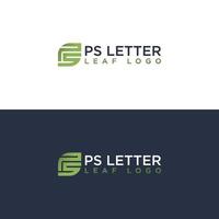 ps-Blatt-Logo-Design-Vektor vektor