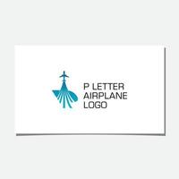 p Flugzeug-Logo-Design-Vektor vektor