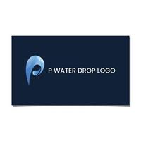 p Wassertropfen-Logo-Design vektor