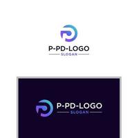 p eller pd logotyp design vektor