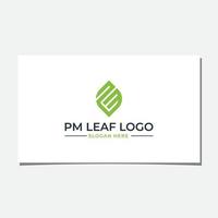 pm-Blatt-Logo-Design-Vektor vektor