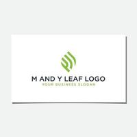 m und y-Blatt-Logo-Design-Vektor vektor