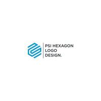 Psi-Sechskant-Logo-Designvektor vektor