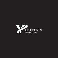 rök och bokstav v logotyp vektor