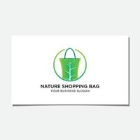 natur shoppingväska logotyp design vektor