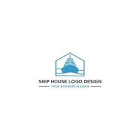 skepp hus logotyp design vektor