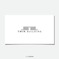 tvillingbyggnad logotyp design vektor