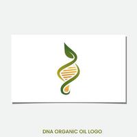 logotypdesign för dna, löv och olja vektor