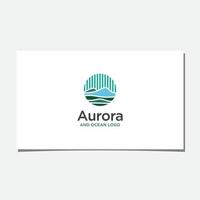 aurora och ocean logotyp design vektor