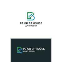 pb eller bp hus logotyp design vektor