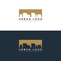 negativer raum urbanes logo-design vektor