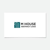 m Haus Logo mit negativem Raum vektor