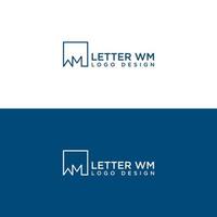 wm anfänglicher Logo-Designvektor vektor