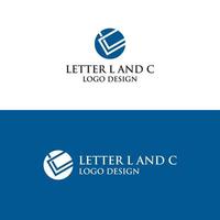 lc eller cl initial logotyp design vektor