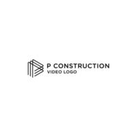 p konstruktion logotyp design vektor