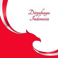 dirgahayu Indonesiens självständighetsdag med flagga vektor